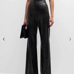 Alice + Olivia Black Wide Leg Leather Pants